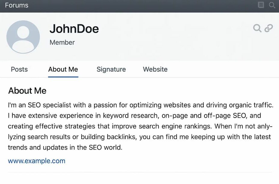 Backlink profil forum